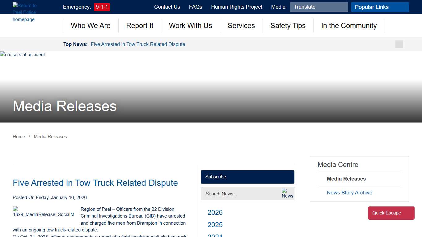 Media Releases - Peel Regional Police